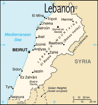 Map of Lebanon